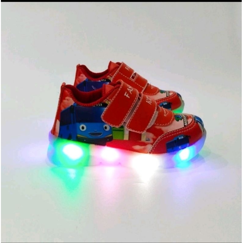 SEPATU LED ANAK LAKI LAKI SEPATU MOTIF TAYO LED SEPATU KEKINIAN