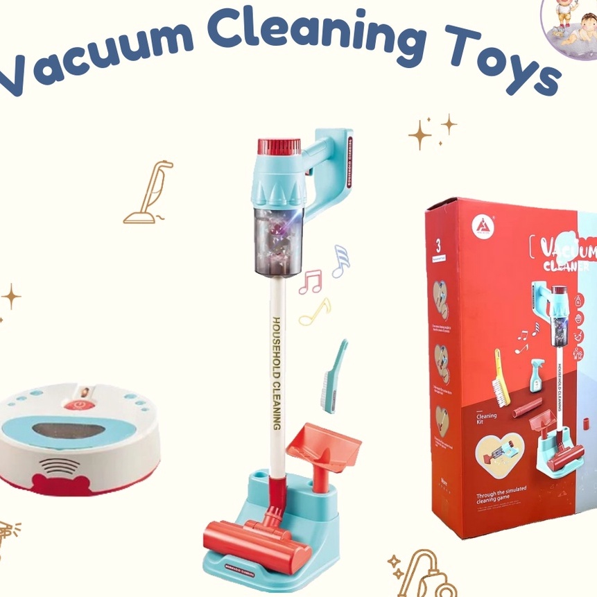 KI3 vacuum cleaner toy kids sweeping robot toy kids mainan sapu anak cleaning tools mainan sapu anak