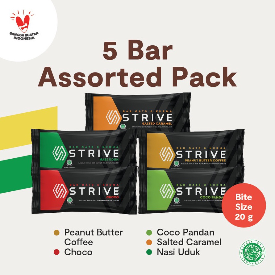 

Terlaris STRIVE Bar Bite Size 1 Box isi 5pcs