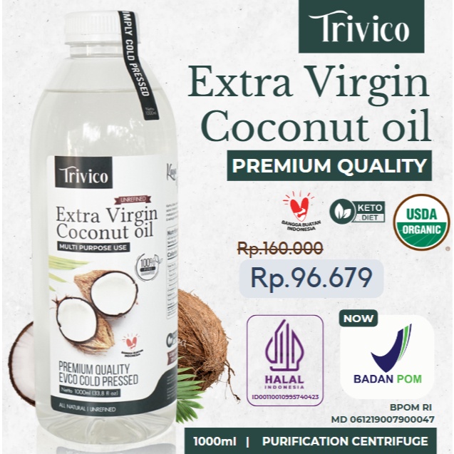 

Terlaris TRIVICO VCO PREMIUM EVCO VIRGIN COCONUT OIL VCO 1 LITER MINYAK KELAPA MURNI 1 COCONUT OIL 1 LITER 1ML