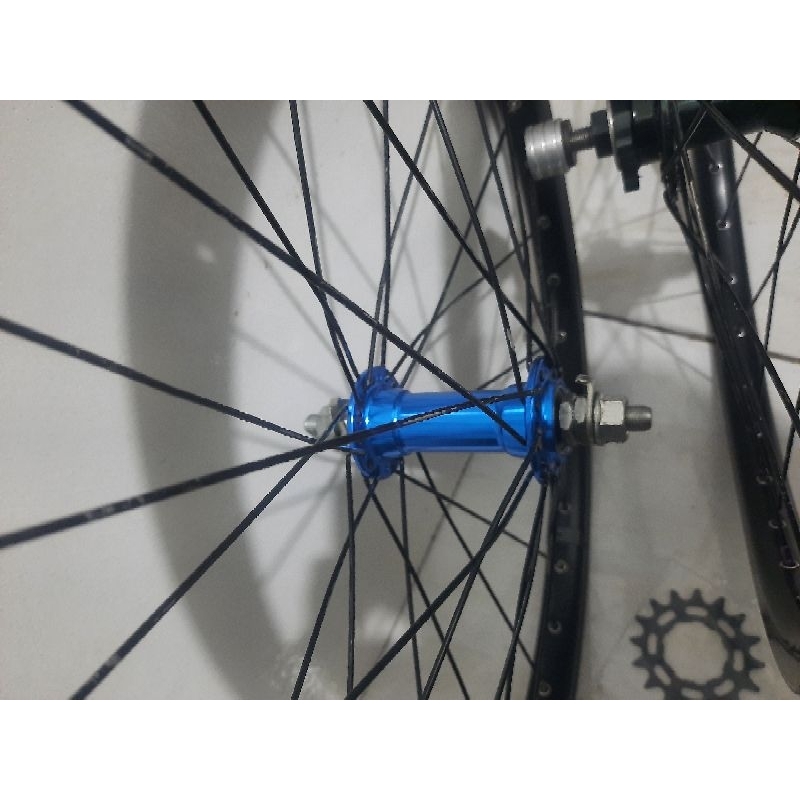 whellset bmx 20 frehub raze custome rims meijun cog exceaa 16t baru