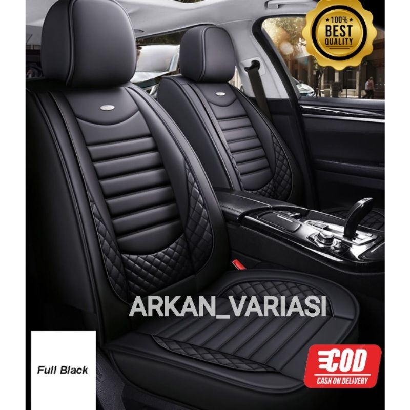 Sarung jok mobil rush gr sport 2018 - 2023 cover jok mobil rush fullset 3 baris bahan onyx ferrari