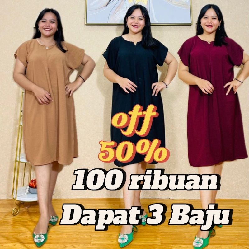 Daster Cringkle 100 ribu dapat 3 Baju