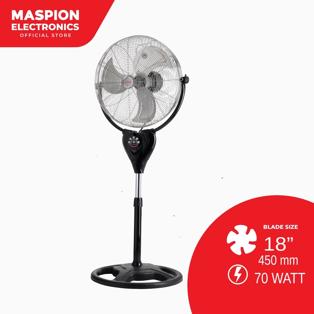 Kipas Angin Berdiri Maspion Stand Power Fan Kipas Angin Berdiri 18 Inch PW 1803 RC Besi