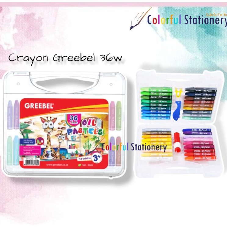 

Limitless Crayon Kerayon GREEBEL Oil Pastel 36 Warna