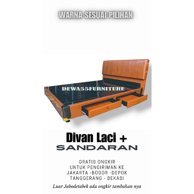 dipan divan laci dengan sandaran | kotak kasur dan springbed | ranjang kasur