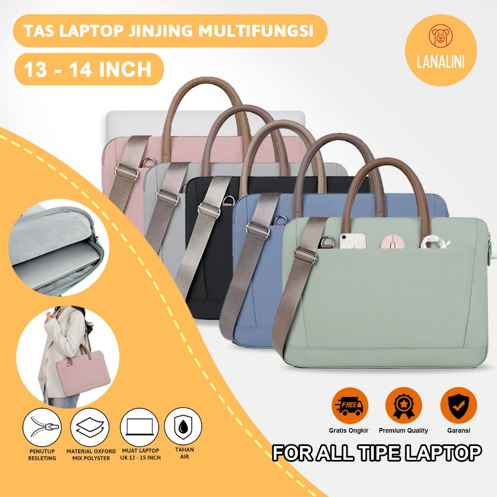 Tas Laptop Briefcase Kerja Kuliah Selempang Jinjing Hand Bag Leptop Macbook Air Pro Asus Lenovo Dell