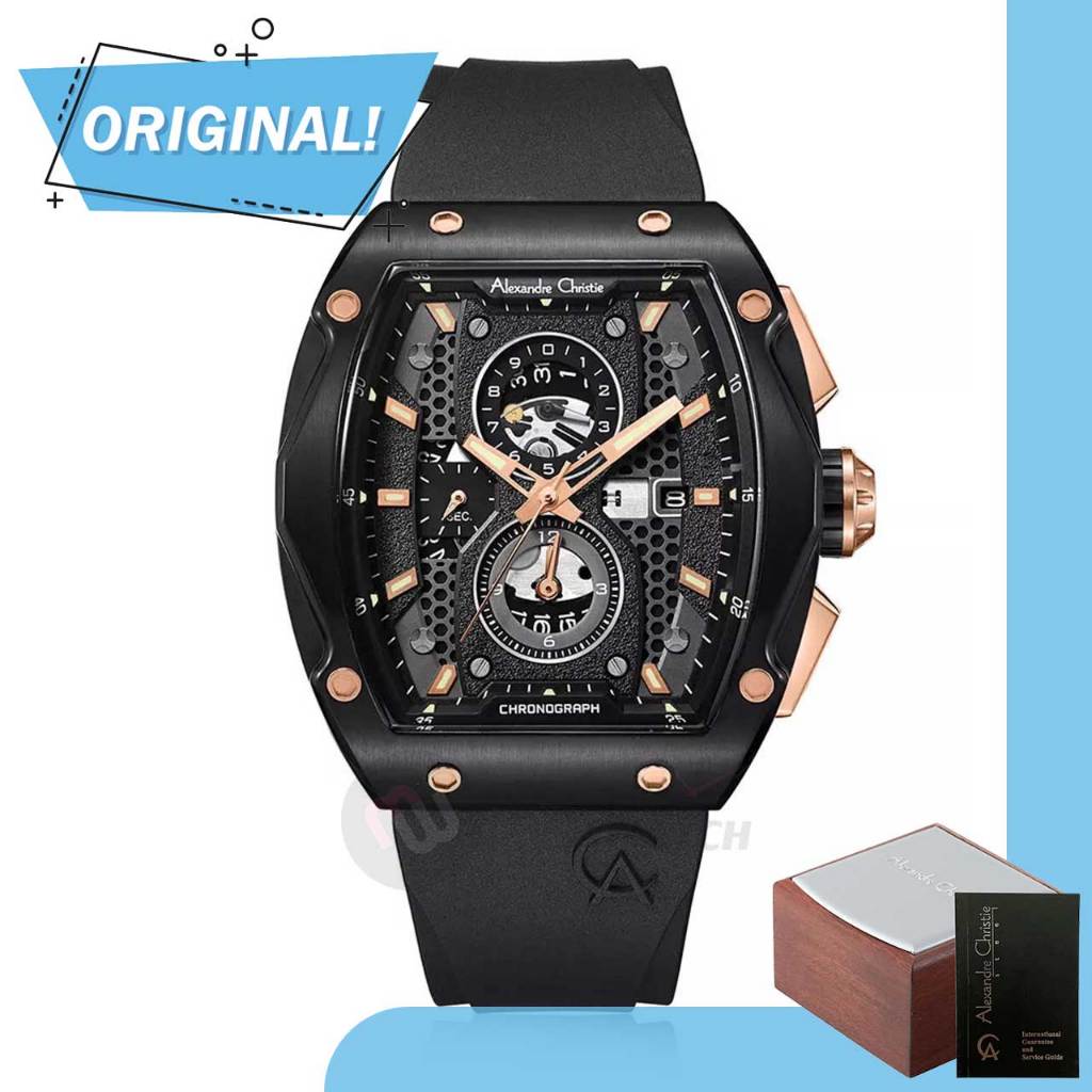 Jam Tangan Pria Analog Alexandre Christie 6608MC AC6608 AC 6608 MC 6608 MCRBRBA Original Garansi Res