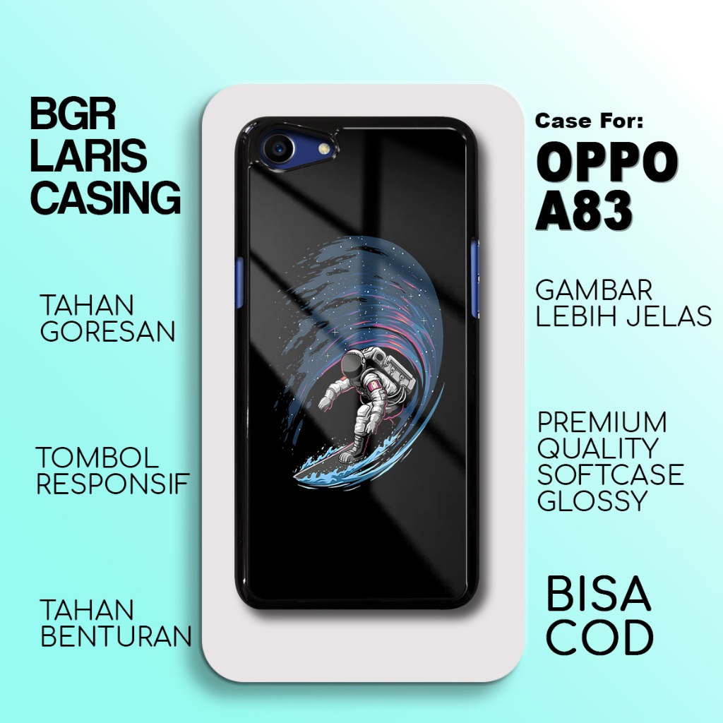 Case Oppo A83 Terbaru - Oppo A83 - Motif Astronot Baru Cute - Hardcase Premium Glossy - Softcase Hp 
