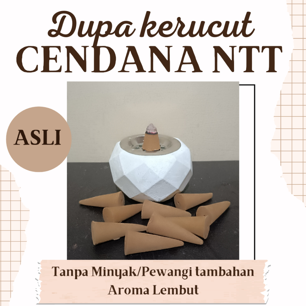 Dupa Kerucut Asli Cendana NTT tanpa campuran minyak/pewangi tambahan, aroma lembut, aromatherapi & p