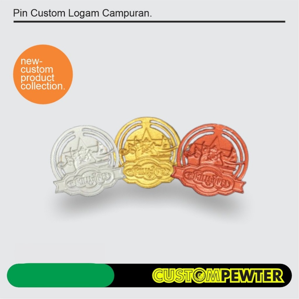 Pin Logo Kuningan Custom | Pin Cor Custom