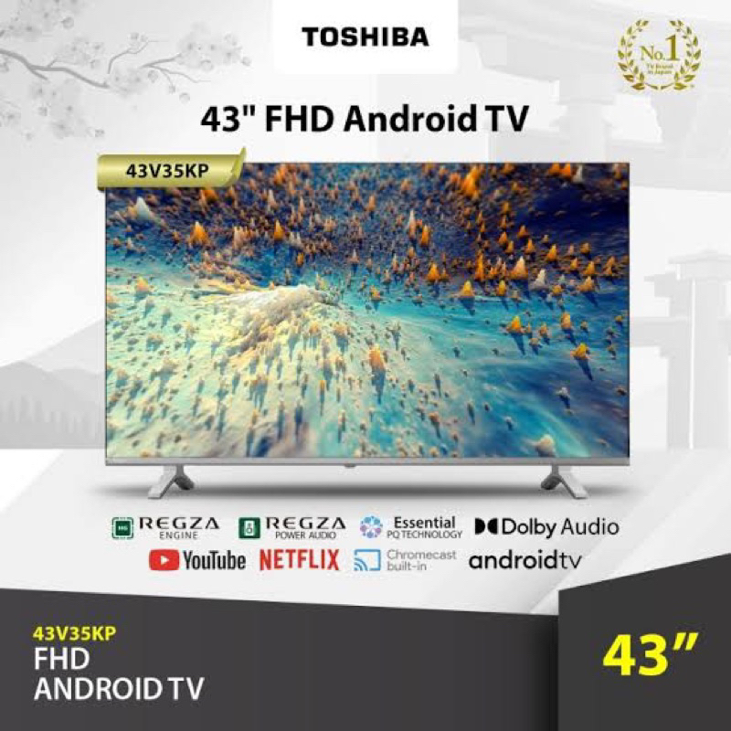 TOSHIBA LED TV 43 INCH Toshiba (Free Bracket ) TOSHIBA 43V35KP TOSHIBA ANDROID TV TOSHIBA 43 V35KP A