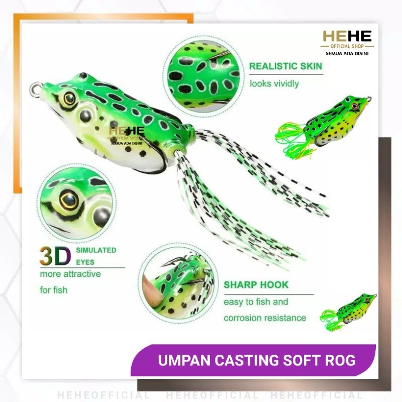 Softrog Umpan Pancing Ikan Casting Katak Umpan Memancing Berupa Kodok Ampuh Mancing Gabus Lele Sofro