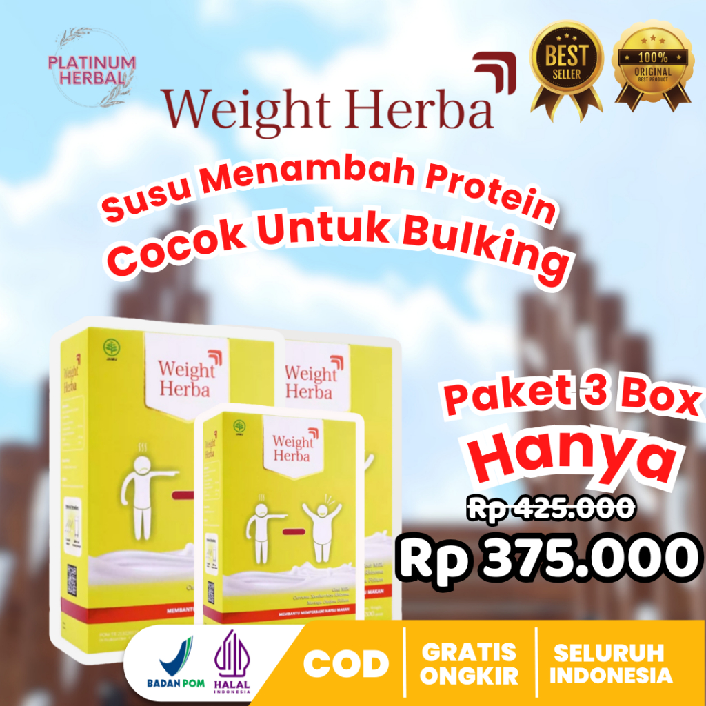 

Paket 3 Box - Weight Herba Susu Menambah Nafsu Makan dan Menaikan Berat Badan Secara Signifikan
