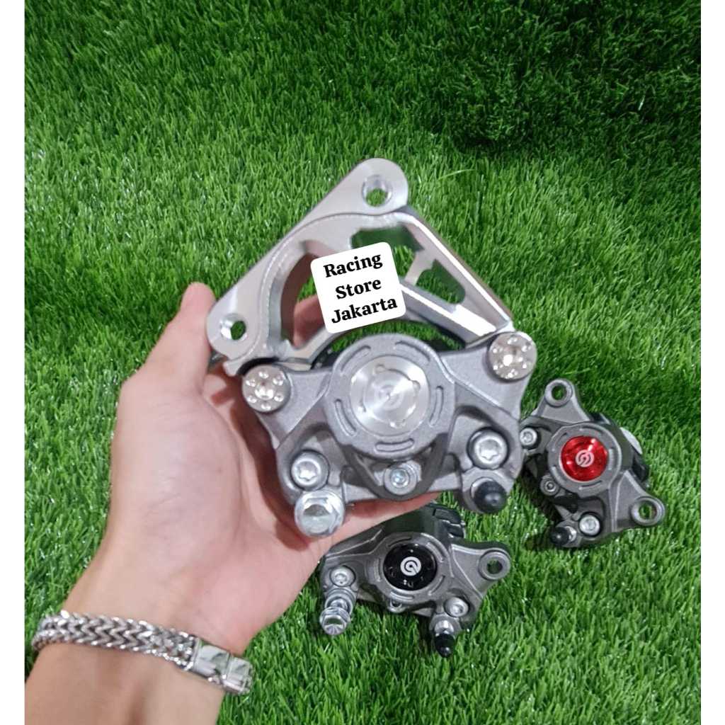 KALIPER CALIPER MODELFORMULA 1 2P 2 PISTON BIG LOGO COIN CNC SET BREKET UKURAN DISC 300MM PNP JUPITE