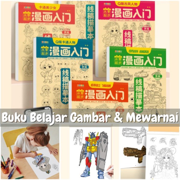 

RB Buku Belajar Menggambar Mewarnai Anak Drawing Coloring Book Activity Book Buku Edukasi ST0129