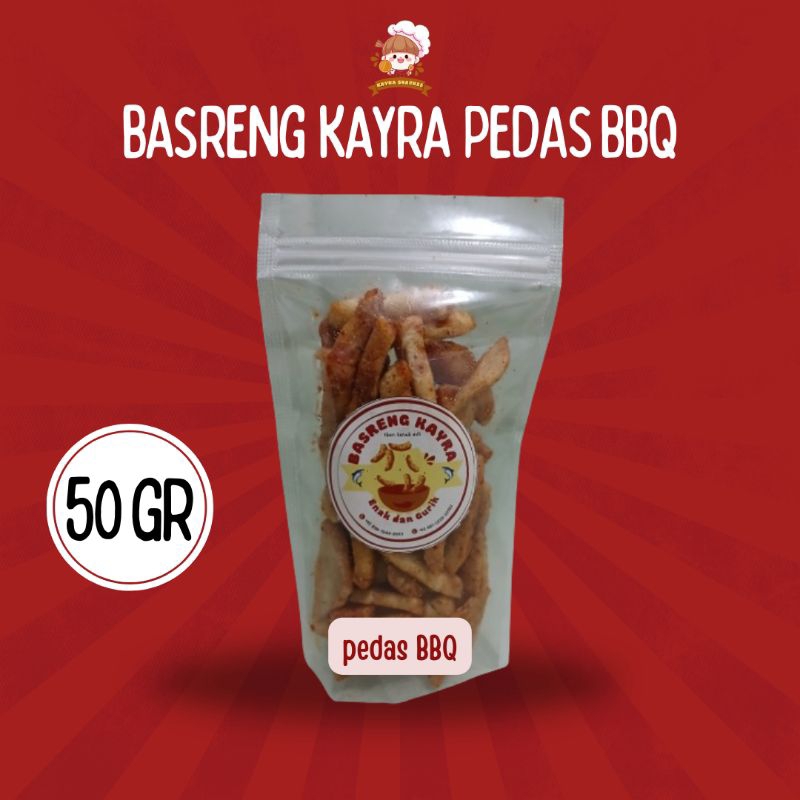 

cemilan basreng 50 gram / Basreng ikan tenggiri / rasa pedas BBQ