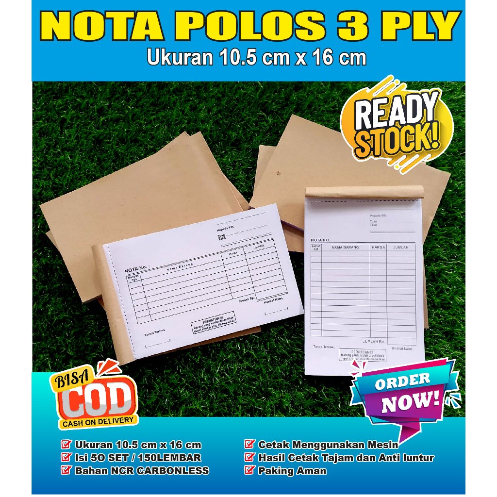 

NOTA KONTAN 3 PLY ISI 150 Lembar @50 LEMBAR
