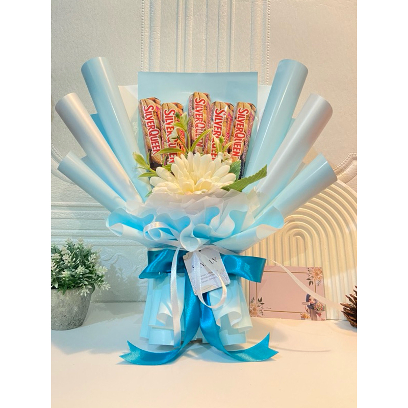 

RB Buket coklat Silverqueen 28 gram/ Cadbury Wisuda Sidang ulang Tahun Anniversary Valentine