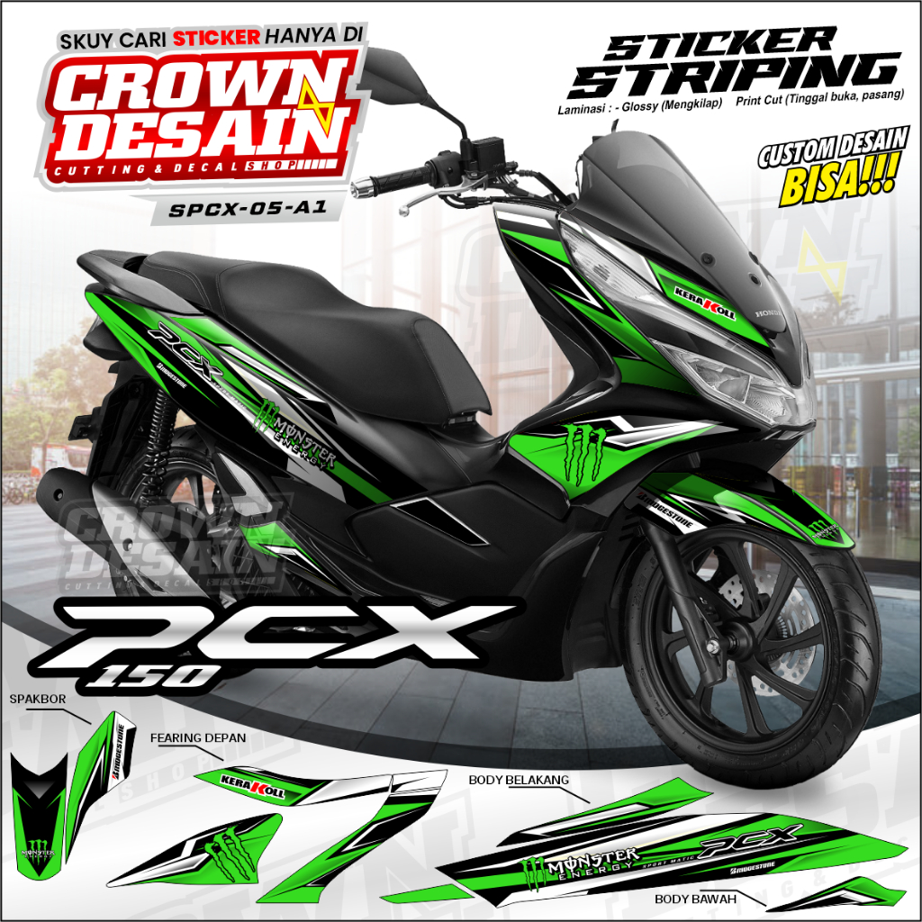 STIKER STRIPING PCX 150 - STICKER LIS MOTOR STRIPING SEMIFULL HONDA PCX 150 LOKAL
