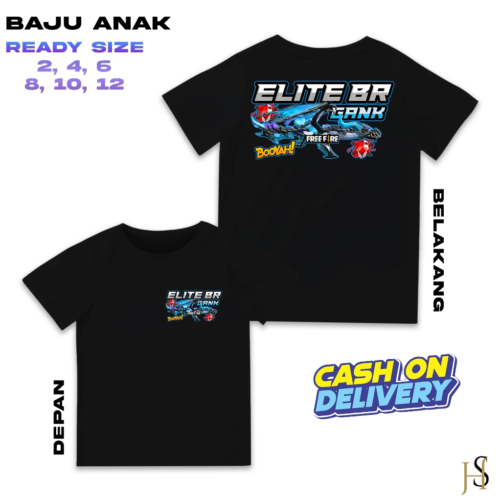 Hosin Shop - Baju FF - Baju Free Fire - Elite CEES BR AK Draco - Versi AK Draco - Baju Anak Distro -