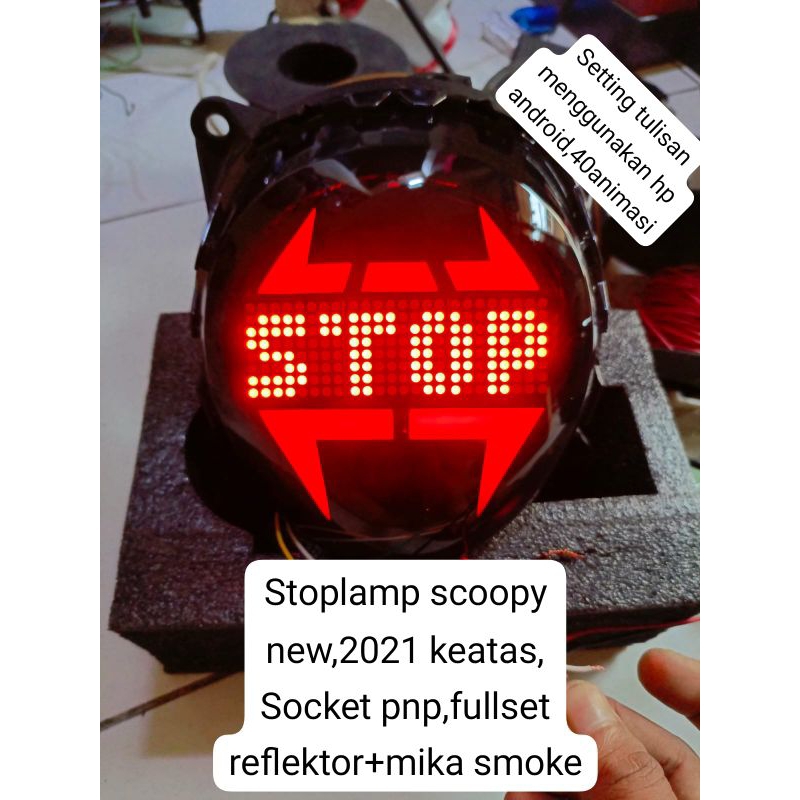 Stoplamp scoopy new 2021 custom running text