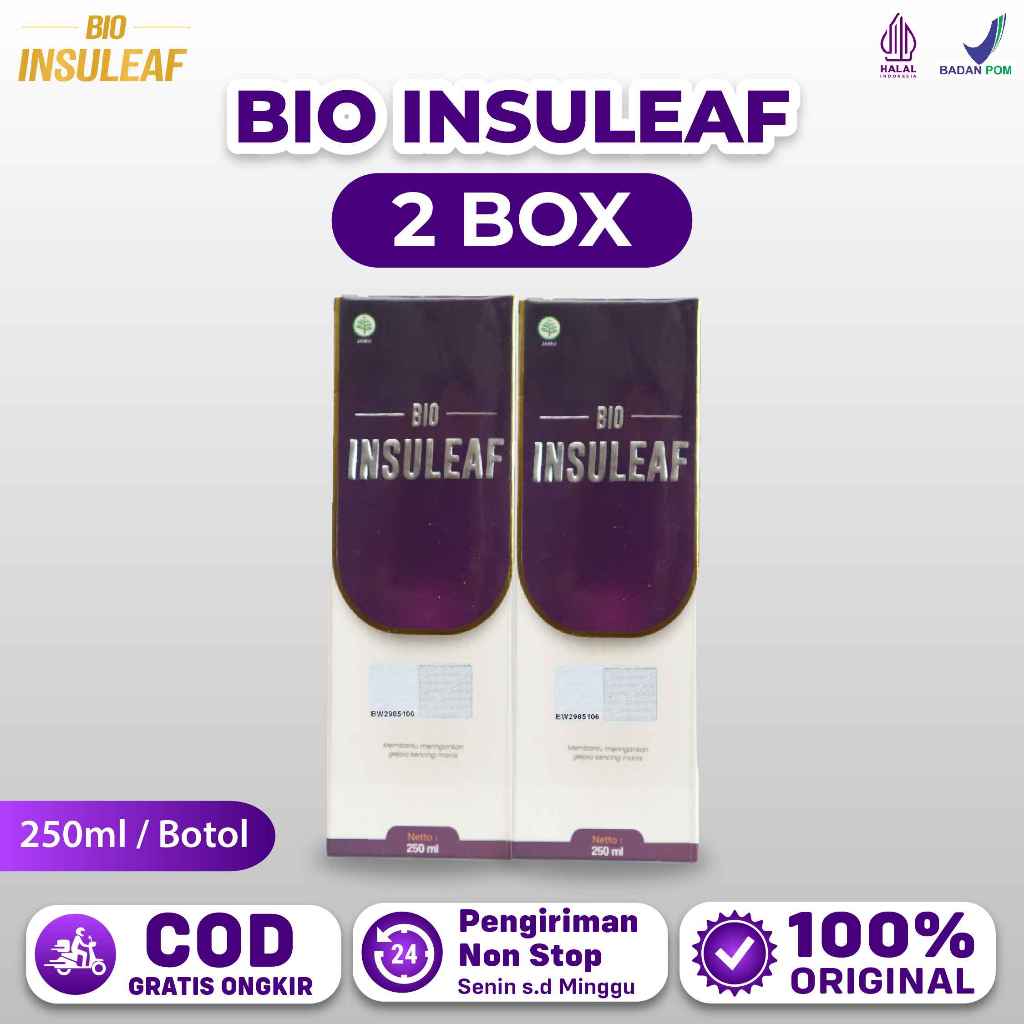 

[PAKET 2 BOTOL] | Bio Insuleaf | Minuman Herbal Alami Bantu Mengatasi Masalah Kencing Manis Diabetes Kolesterol Gula Dara