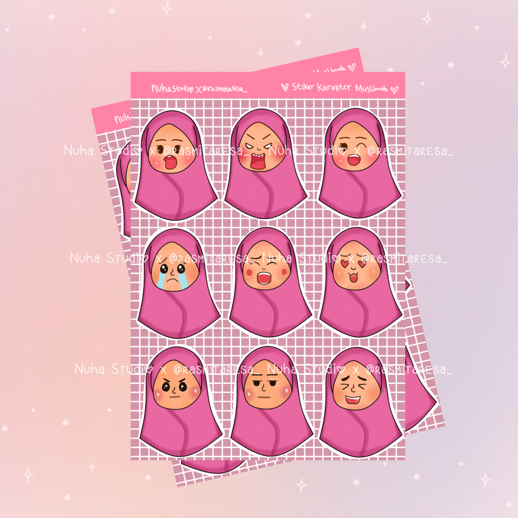 

Sticker by rasmitaresa_ | Stiker Karakter Muslimah Emoji Jilbab Pink Senang Sedih Nangis Bingung | Aesthetic Sticker Estetik Stiker HP Laptop Botol Cute Waterproof Scrapbook Diary Journal Bujo Anti Air