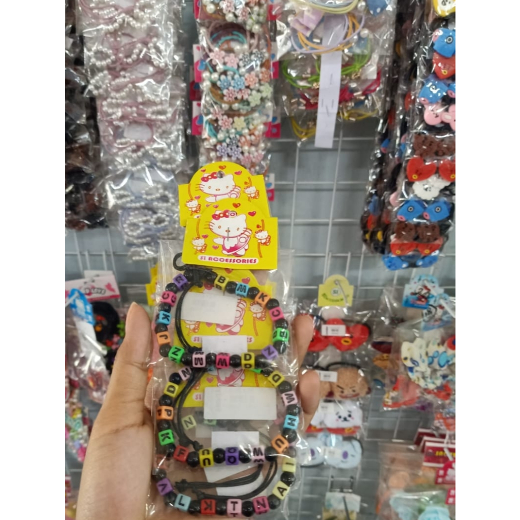 Gelang huruf serut/Gelang abjad/Cewek/cowok