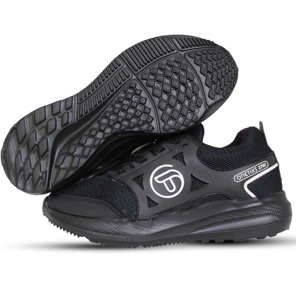 (GRATIS KAOS KAKI) Sepatu Pria dan Wanita terbaru, Sneakers sport ringan dan lentur,sepatu FULL BLAC