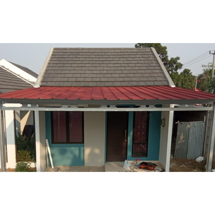 kanopi minimalis atap spandek pasir