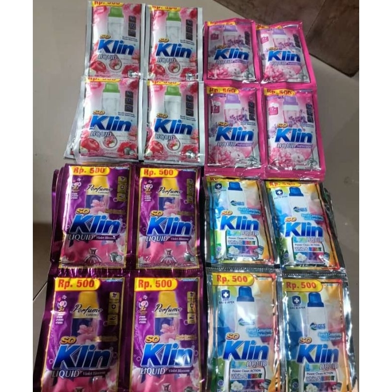 Soklin cair sachet isi 24 pcs 500an