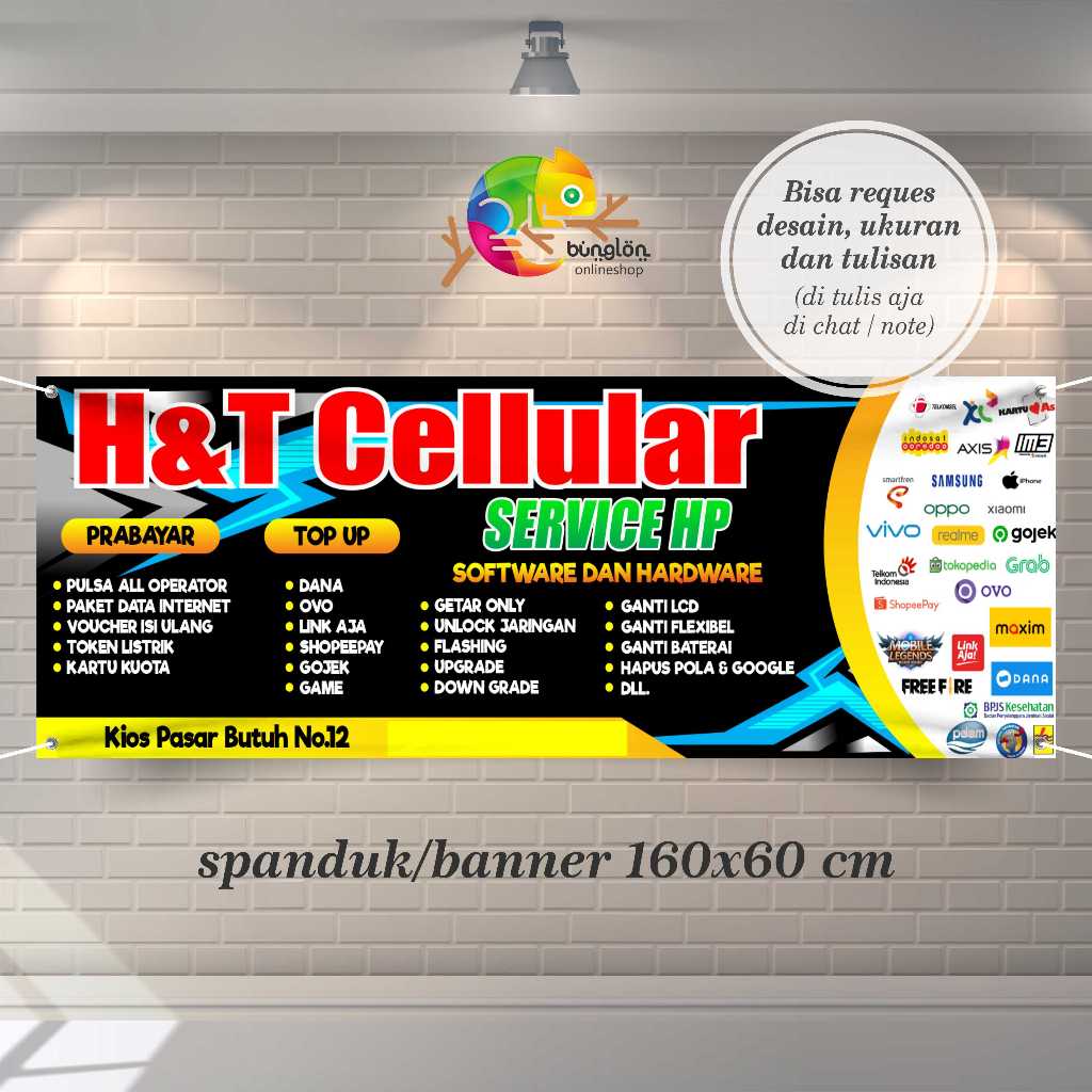 Spanduk Banner Konter Cellular Free Custom Desain
