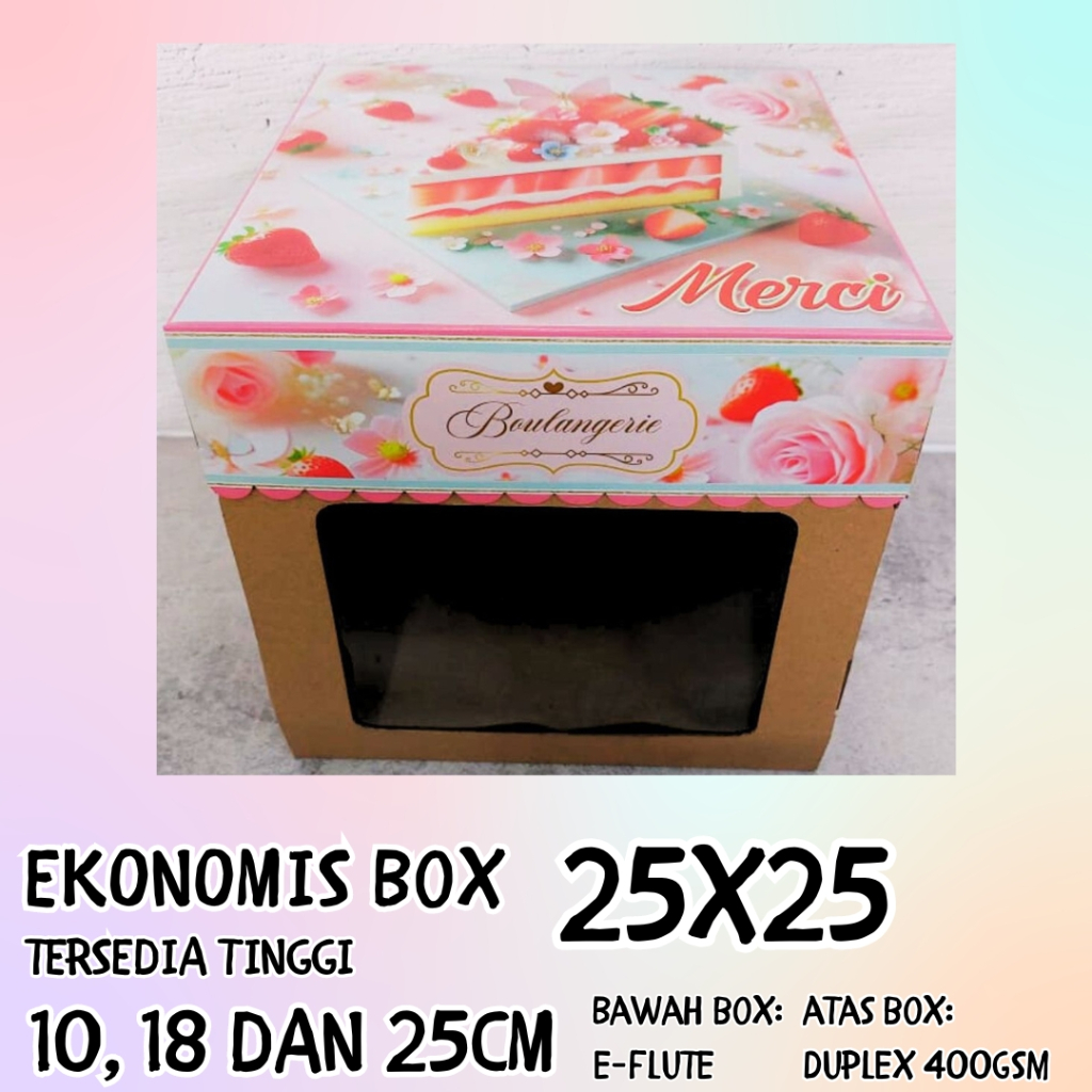 

Dus Cake Jendela 25 x 25 tinggi 10 18 25 cm Box Kue window Kotak Packaging