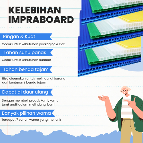 

Ay00! Impraboard PP Corrugated Infraboard Tebal 5mm Ukuran 150x100cm