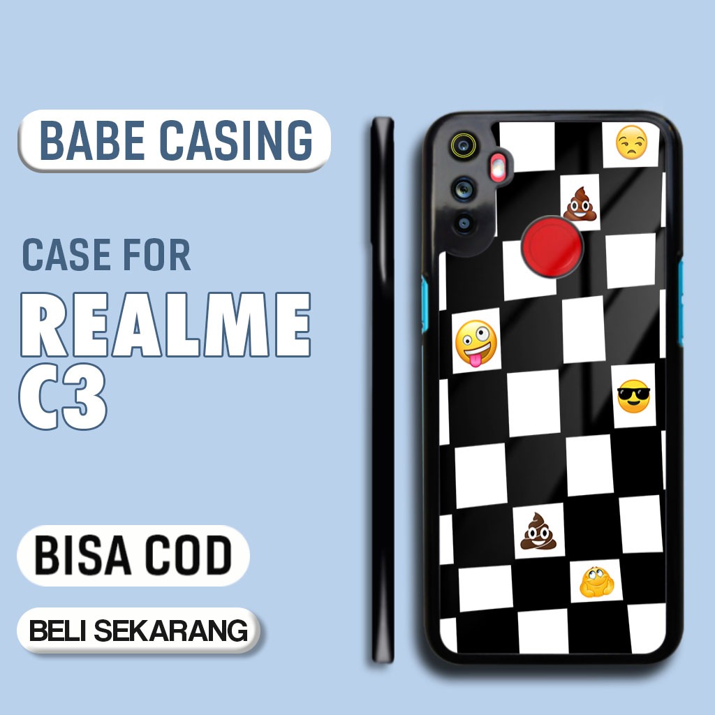 Case Realme C3 Terbaru - Casing Realme C3 - Motif Kotak keren - Hardcase Premium Glossy - Softcase H