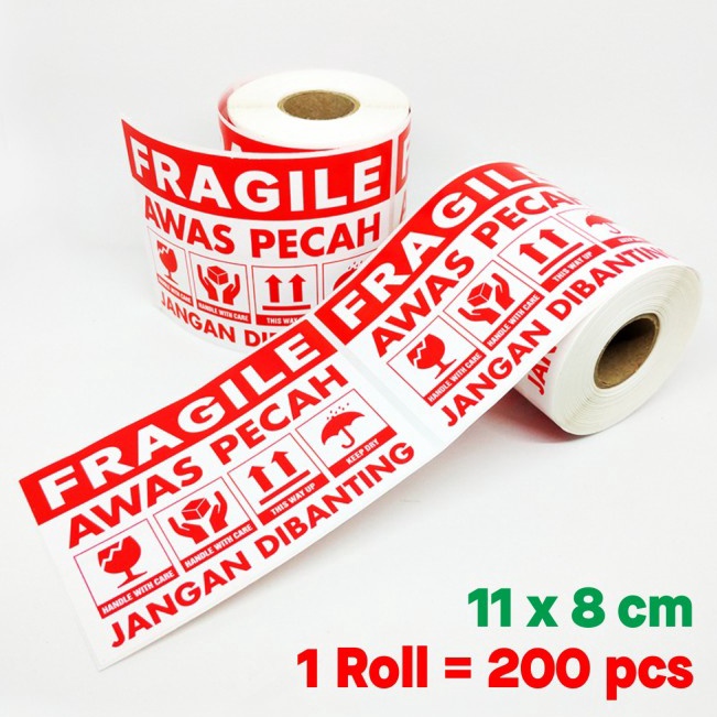 

Produk Keren Sticker Label Fragile 11 x 8 cm Stiker Pengiriman Olshop Awas Pecah Jangan Dibanting 1 roll 2 pcs