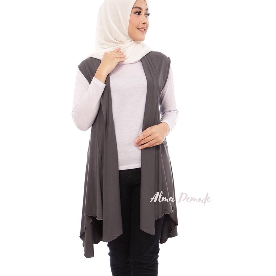 Terbaru Rompi Cardigan Wanita Saskia Kardigan tanpa lengan Outer Muslimah