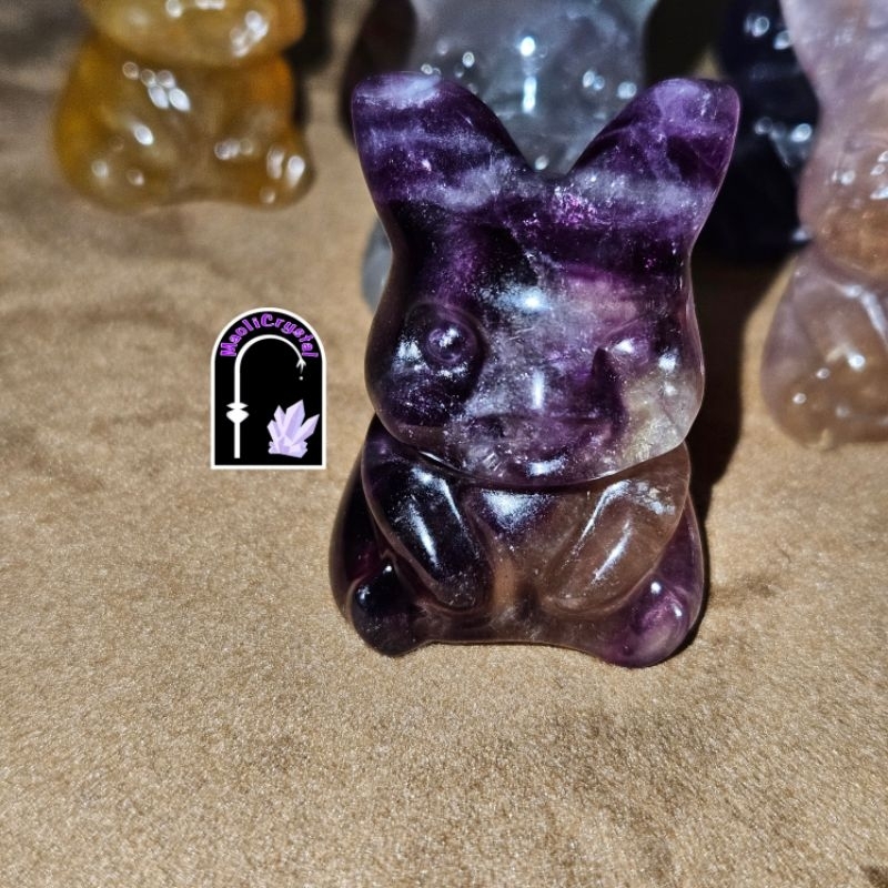 Pikachu Carving Crystal Fluorite