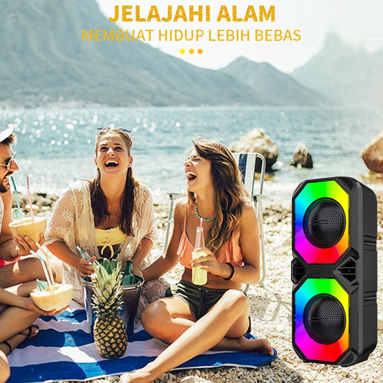 KODE L63J MAX DUAL BASSSpeaker Bluetooth Karaoke Besar Super Bass Polytron Portable 15 inch Advance 