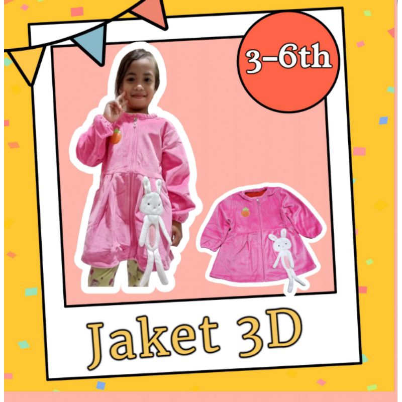 Jaket 3D anak perempuan 3-6tahun