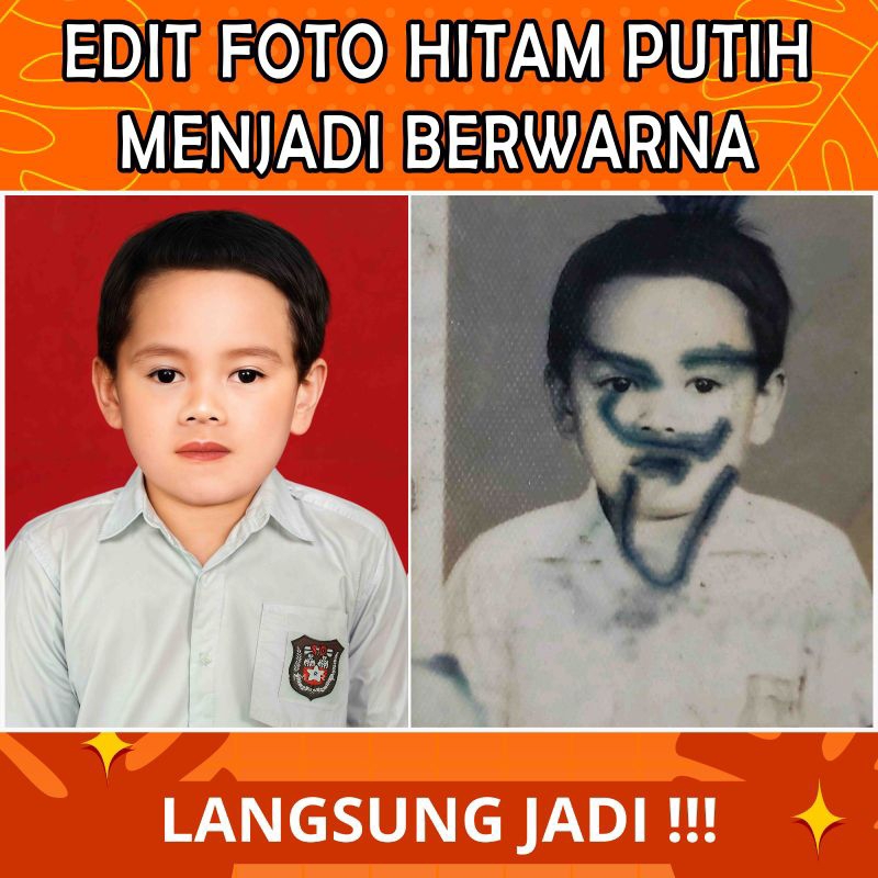 PROFESIONAL EDIT FOTO HITAM PUTIH MENJADI BERWARNA/RESTORASI FOTO RUSAK/EDIT FOTO/PROFESIONAL EDITIN