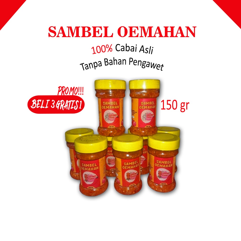 

SAMBEL OEMAHAN Sambel Cumi Sambel Teri Medan Original 150ML