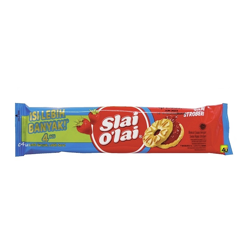 

Slai OLai Stroberi Box isi 2 Pcs x 32 gr - Biskuit Susu dengan Selai Strawberry #CNS