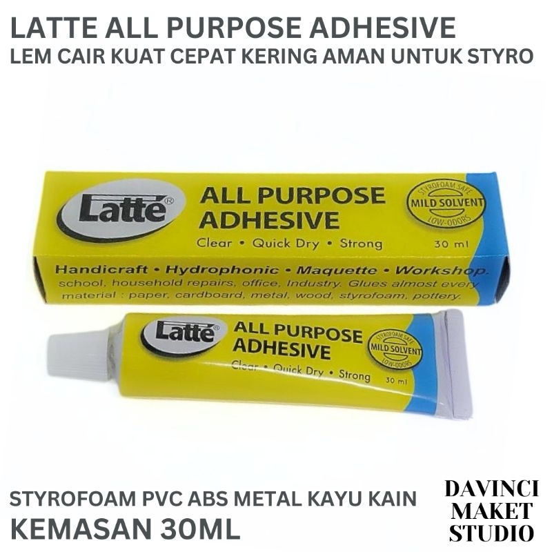 

Lem Latte All Purpose 30ml tube - lem Uhu styrofoam serbaguna clear bening