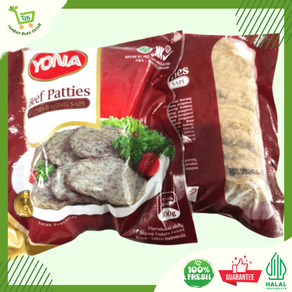 

YONA PATTIES DAGING SAPI 500 Gr | Tambah Buah Sayur