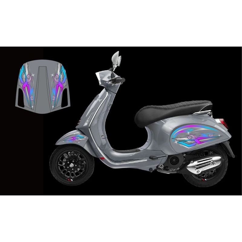 STRIPING STICKER VESPA SPRINT MATIC TRANSPARAN DESAIN MOTIF TERBARU CUSTOM VESPA SPRINT