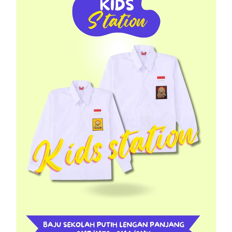 Paling Laku Baju Seragam Sekolah OSIS Putih SMP SMA Lengan Panjang Anak Laki Laki Perempuan Wanita