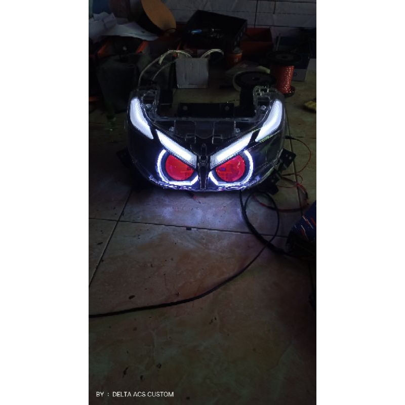 Biled Aerox 155 New Komplit l Custom Headlamp Reflektor Yamaha Aerox Biled