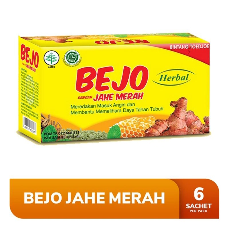 

BEJO Obat Herbal Masuk Angin Jahe Merah 6 x 15 ml